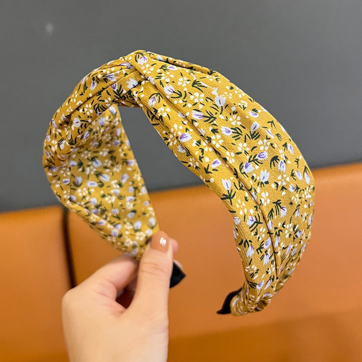 Wholesale Retro Cross Knot Floral Wide Brim Headband
